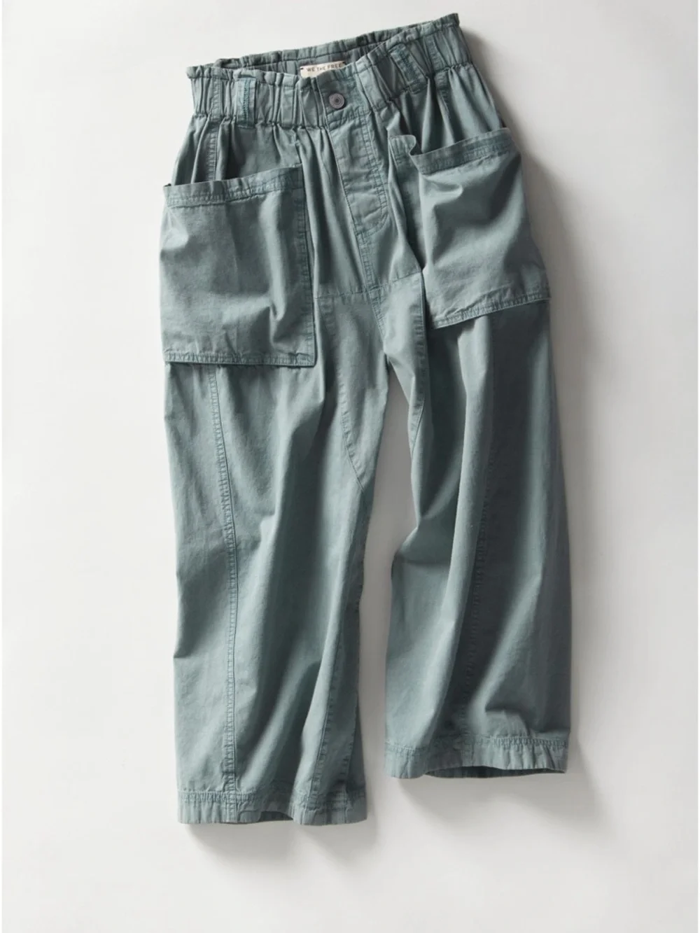 Free peopleLight Green Wide Cargo pants - Picture 6 of 12